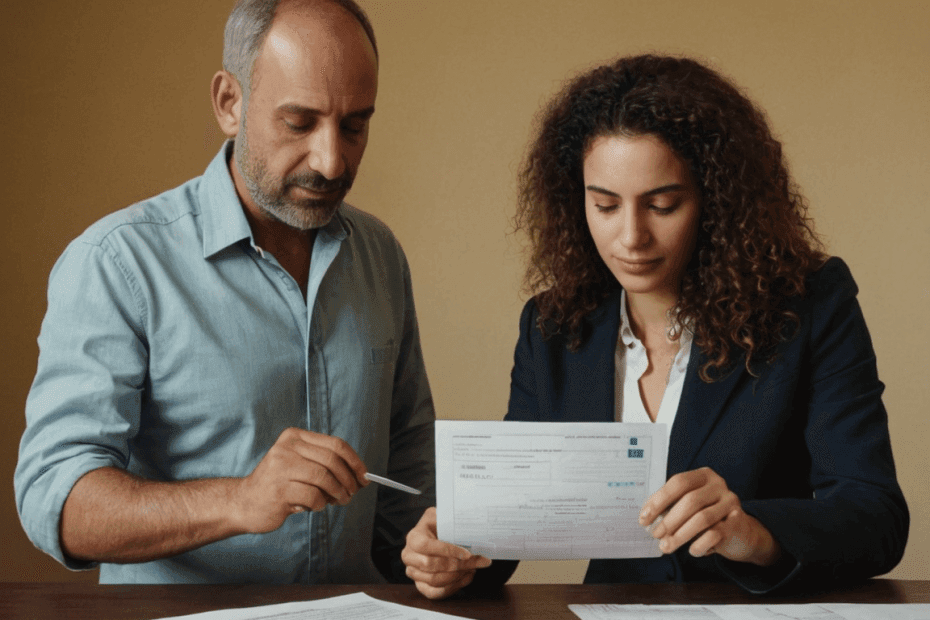 Picture of man and woman who gathering the documents