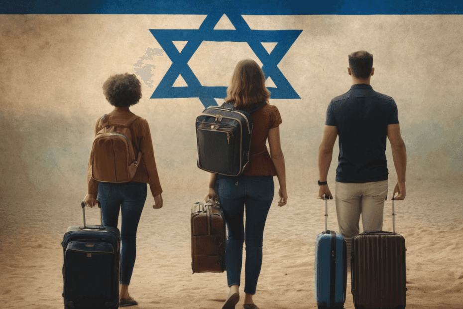 The picture of the family who arrived to Israel to make Aliyah