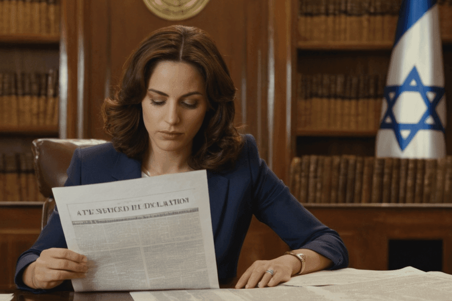 The picture of the woman with the document in her hands