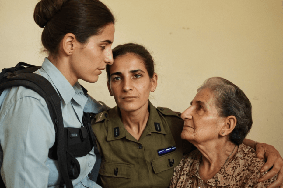 Picture of the soldier woman and her family